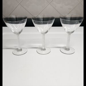 Vintage Lalique Phalsbourg Claret Bordeaux Wine Glass Crystal Square Stem 7.5”